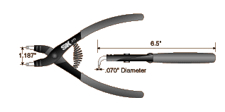 Retaining Ring Plier .070 dia. 90° tip