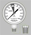 Scuba Tools IP Gauge with 1/8" NPTF - 1/4" NPTM Bushing Adapter