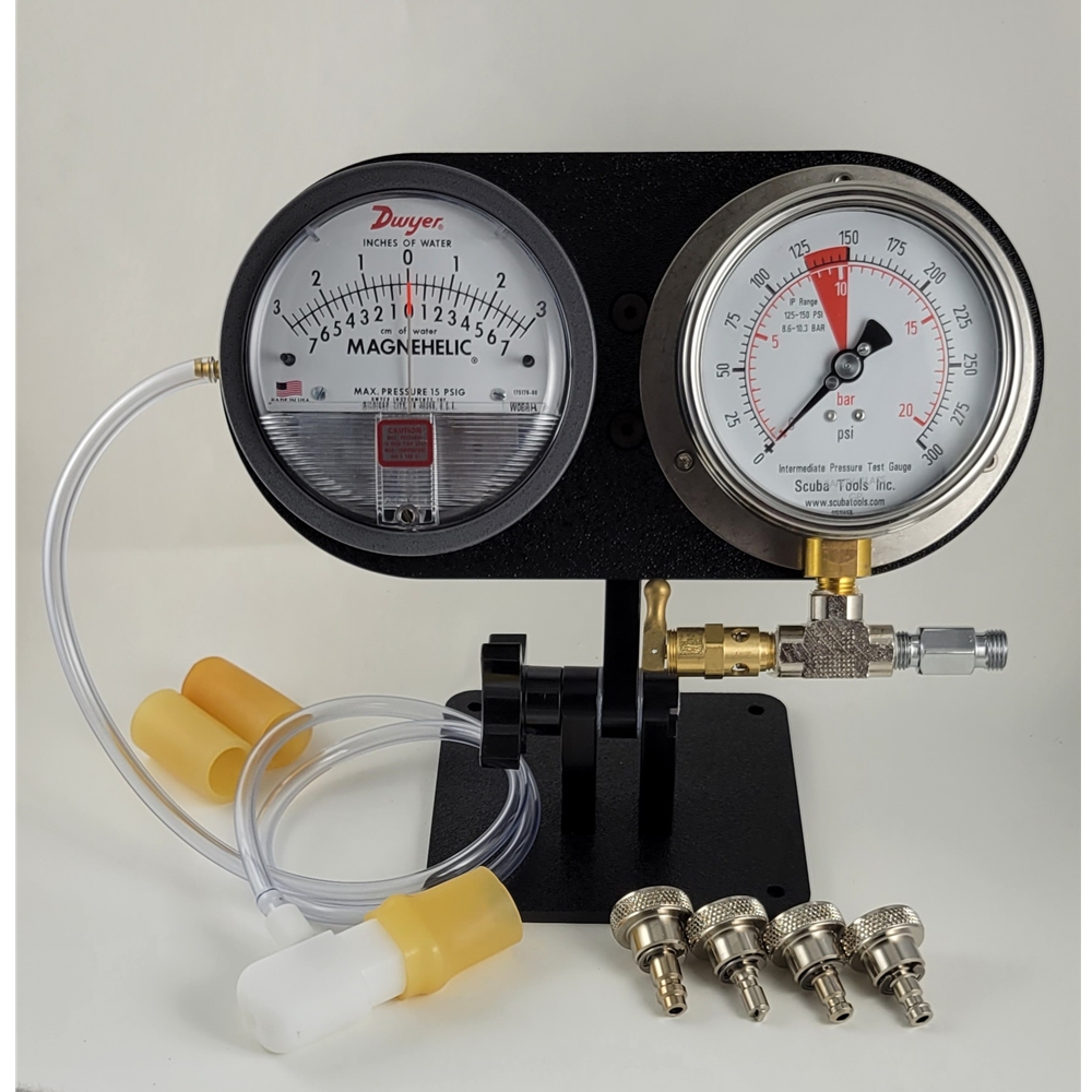 Dual Pro Stand, 3-0-3 Magnehelic, IP Gauge, Four SpinOn Adapters
