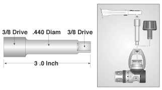 3" x 3/8 Drive Extension