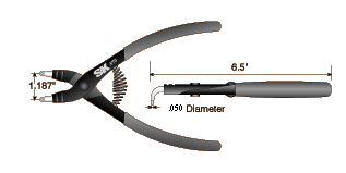 Wiha Internal Retainging Ring Plier .050 dia. 90° Tip