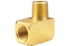 90° NPT Street Elbow Brass 1/4" NPTM, 1/4" NPTF